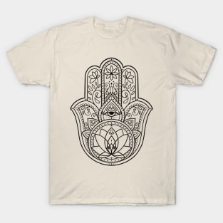 Hamsa Hand and Lotus Flower by Lorna Laine T-Shirt